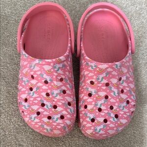 CROCS Pink Water Shoes with Heart Design